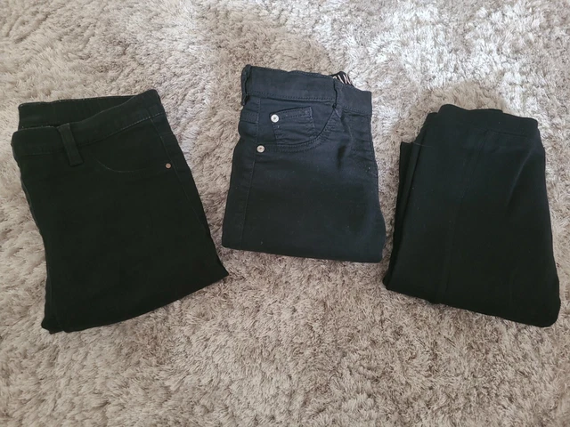 3x Bundle Great Condition NEXT Girls Black Leggings Trousers Pants Age: 9 Years