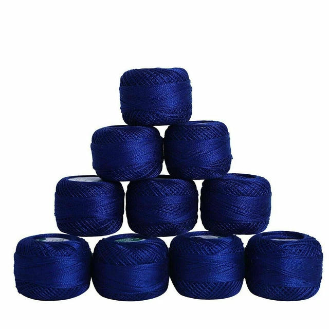 Fil à crocheter en coton rose rouge fil à tricoter mercerisé bleu roi lot...
