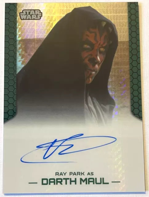2015 Star Wars Chrome Jedi vs Sith Ray Park as Darth Maul Prism Autograph Card
