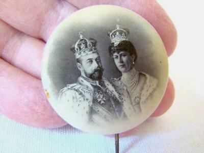 1911 King George V & Queen Mary Coronation Original Celluloid PINBACK BUTTON