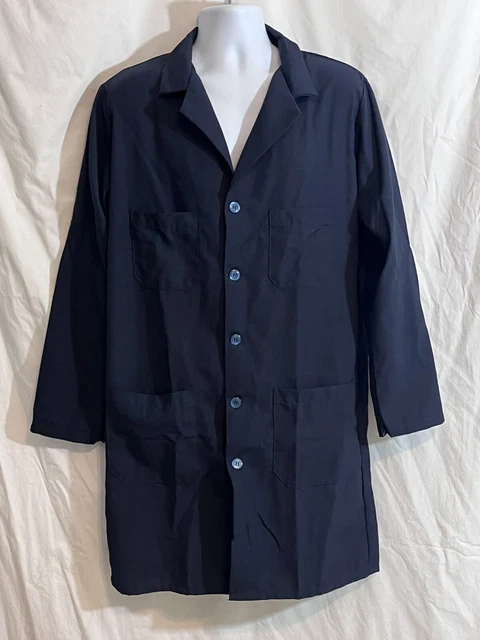 Bulwark FR Flame Resistant Lab Shop Coat Nomex Navy Blue  KNL2NV1 Button-up MED