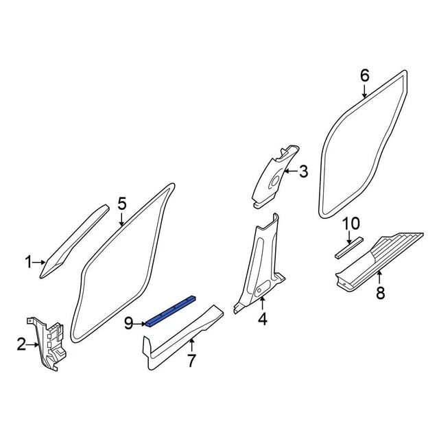 For Nissan Pathfinder 13-19 Nissan 769B13KA1A Front Door Trim Sill Plate Insert