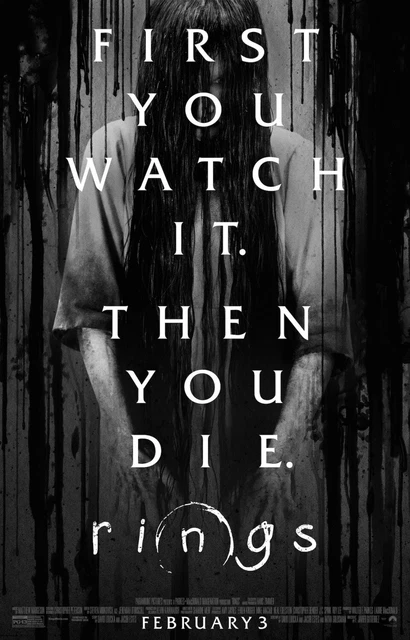 RINGS "B" 2017 vg 27x40 ORIGINAL D/S MOVIE POSTER