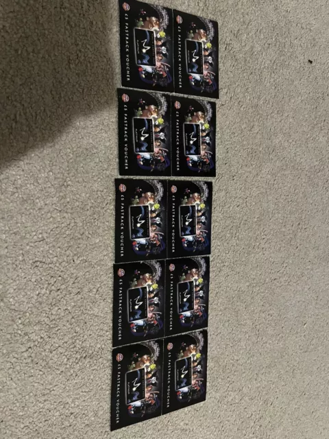 10 x Merlin Alton Towers Park Fast Track Vouchers for platinum passes