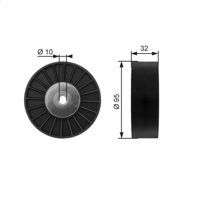 Deflection/Guide Pulley, V-ribbed belt GATES T36135 for 9-5 (YS3E) 3.0 2001-2005