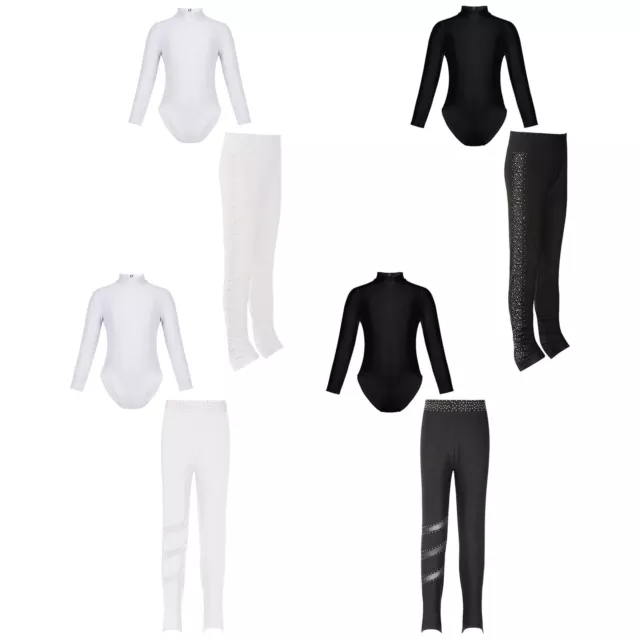 Girls Sportwear Gymnastics Tracksuits Yoga Fitness Outfits Competition Workout