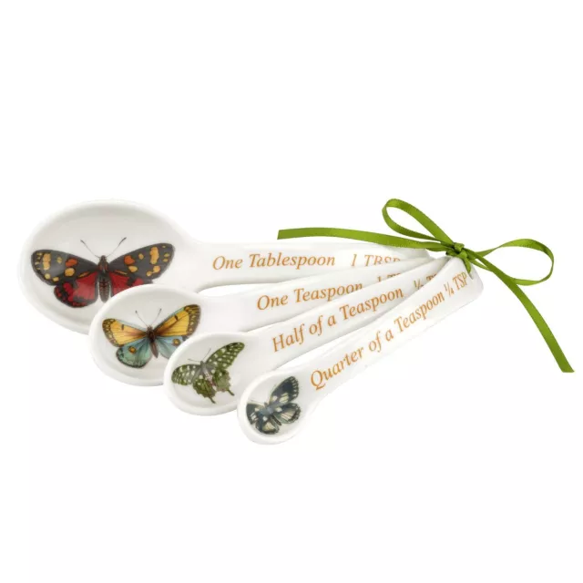 Portmeirion Botanic Garden Harmony Butterfly Set of 4 Porcelain Measuring Spoons