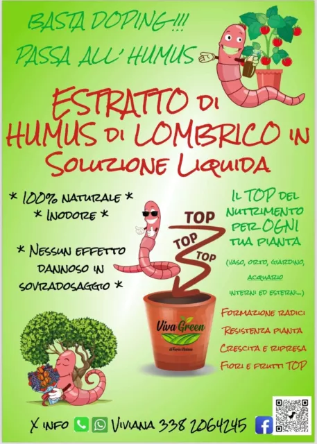 ESTRATTO di HUMUS di LOMBRICO in SOLUZIONE LIQUIDA - PRONTO all'USO