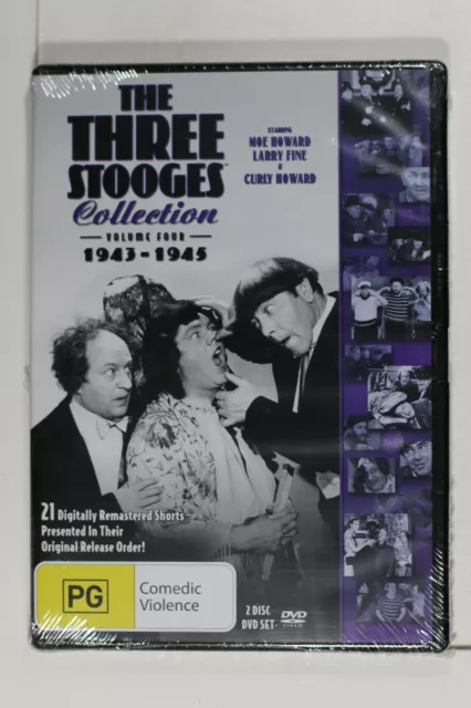 The Three Stooges Collection Vol. 4 : 1943-45 : 2 DVD Set Region 4 New Sealed