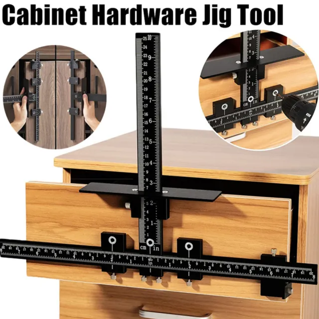Cabinet Hardware Jig Adjustable Punch Locator Drill Guide Aluminium Alloy SuWfA 2