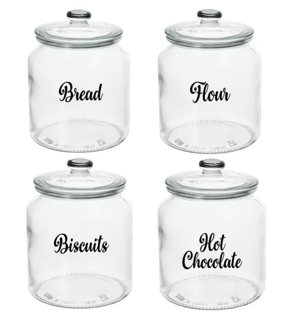 Kitchen Labels For Glass Jars Tins Canisters Tubs Storage Boxes Pot Tea Stickers