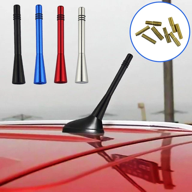 1PC Car Short Stubby Antenna Aerial AM/FM Radio Mast + 2 Styles Screw Accessory