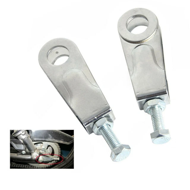2 Stück Motorrad Hinterrad Kettenspanner Ketteneinsteller Fit für Yamaha YBR 125