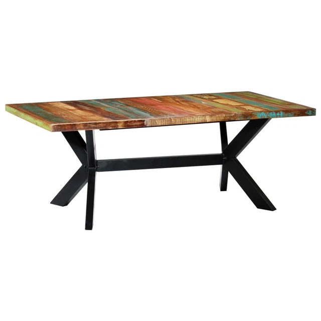Table à Manger Rectangulaire En Bois Massif Clair, Piètement Carbone, L110 L80 H75, Avec Rallonges