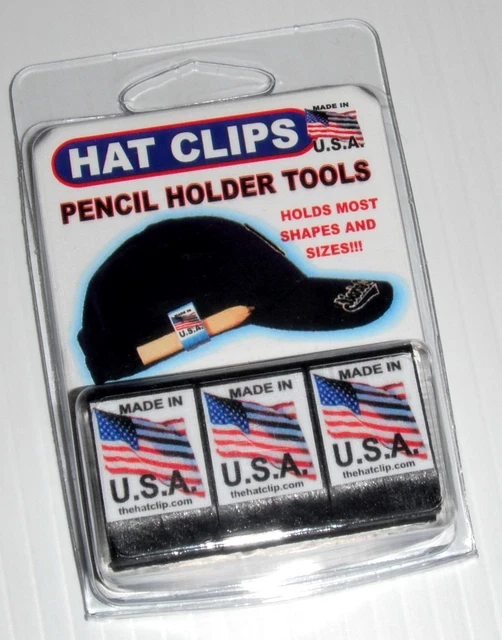 HAT CLIP PENCIL HOLDERS 3 BLACK for carpenter coach trucker golf