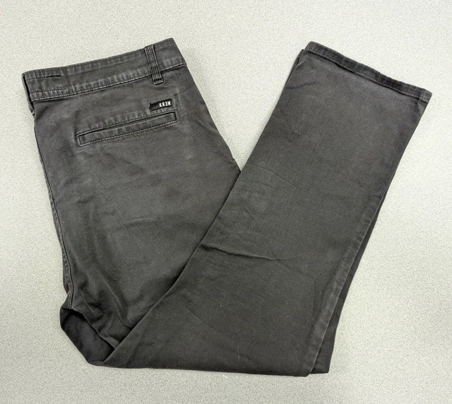 KR3W Skateboarding Pants Jeans Slim Fit Khaki Gray Men's 34W Meas 36x27