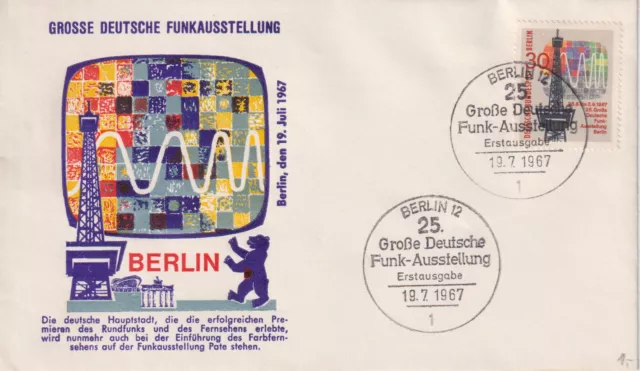 Berlin FDC MiNr 309 (6) "Große Deutsche Funkausstellung, 1967 Berlin" -Messe-