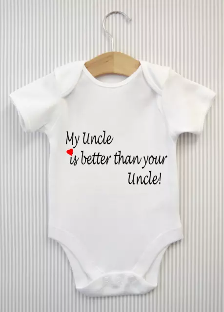 Uncle Baby Grow Bodysuit Babygrow Funny "is better than" Vest Top Unisex Gift
