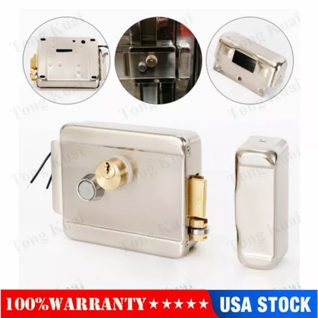 Electronic Lock Electric Gate Door Lock Security Gate Access Control ！Stainless