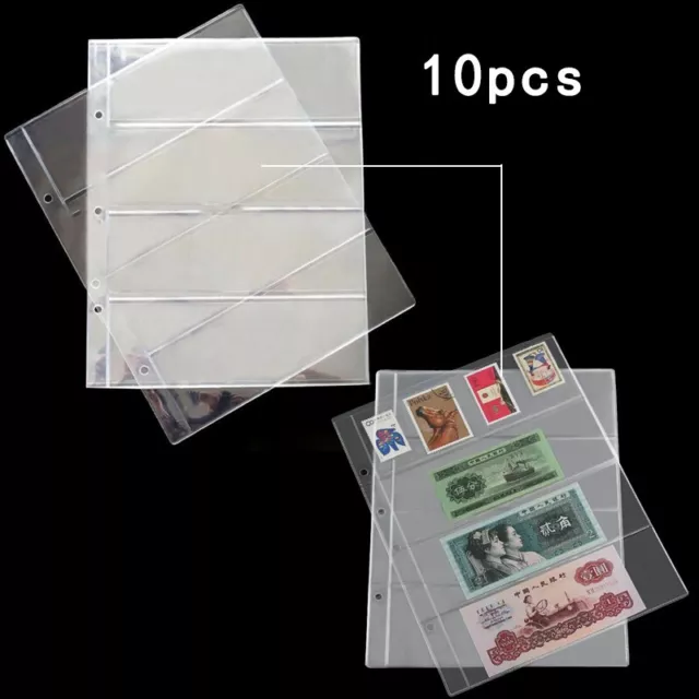 Store and Display Your Paper Money with 4 Pocket Album Sleeves Pack of 10