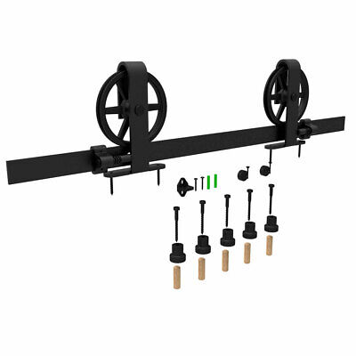 4~20FT Sliding Barn Door Hardware Track Kit for Single/Double Big Wheel T Roller 2