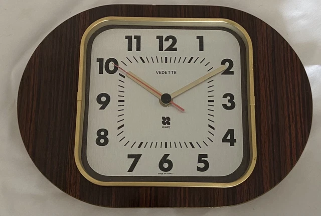 PENDULE HORLOGE ANCIENNE VEDETTE Formica Années 70 Vintage EUR 29,90
