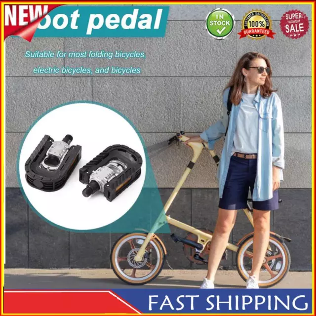 2x MTB Mountain Bike Anti-Slip Pedals Safety Ball Bearing Folding Bicycle Pedal