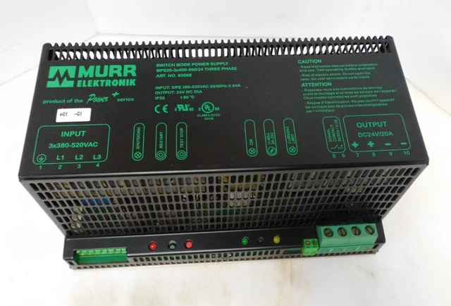 MURR ELEKTRONIK 85068 SWITCH MODE POWER SUPPLY MPS20-3x400-500/24 3PH 24VDC 20A