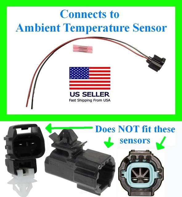AMBIENT TEMPERATURE SENSOR Connector Pigtail Plug Harness Wiring fit