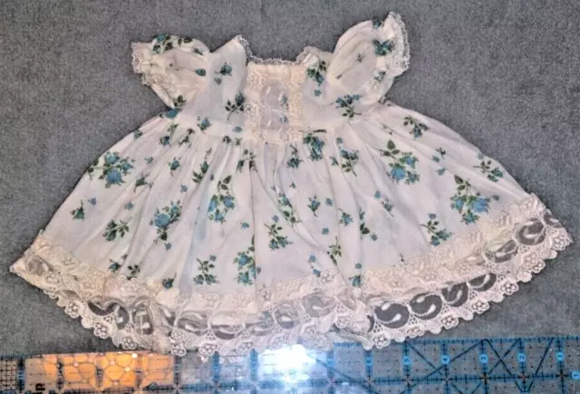 Perfect for Shirley Temple! Vintage White Floral Doll Dress  # 12