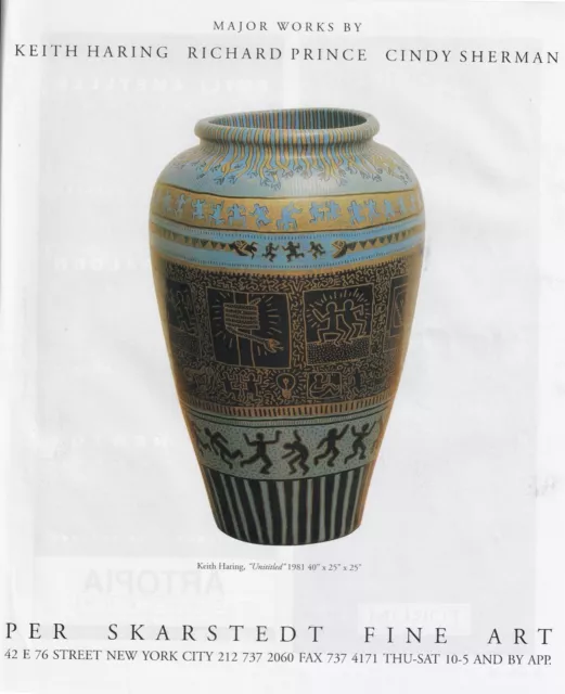 KEITH HARING Vase Urn Art Gallery Print Ad~1995