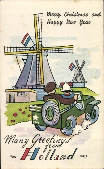 Ak Glückwunsch Weihnachten und Neujahr, Greetings from Holland,... - 3687083
