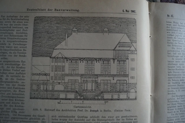 1907 Bauverwaltung 37 Charlottenburg Berlin Gesellschaftshau Kritzler Kristeller