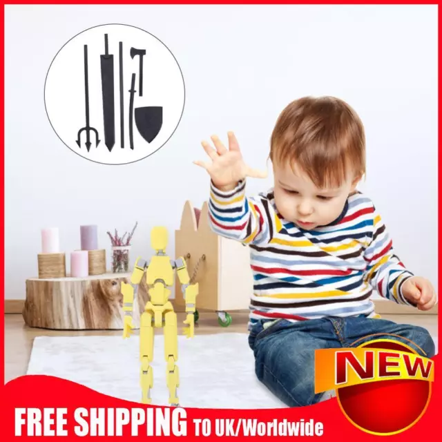 20cm 3D Printed Multi-Jointed Movable Robot Full Body Mechanical Toy (Yellow)