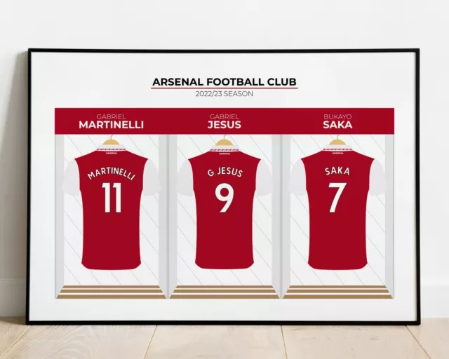 Arsenal FC Players Print - Personalised Poster Art - Arsenal 2022-23
