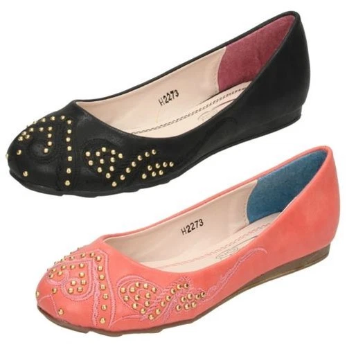 Ragazze Spot On Piatto Balletto Stile 'Scarpe'