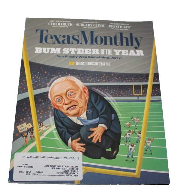 TEXAS MONTHLY MAGAZINE January 2025 Bum Steer Cowboys Jerry Cybertruck Texas monthly magazine january 2025 bum steer cowboys jerry cybertruck