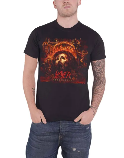 Slayer Herren T Shirt Schwarz Repentless Album cover Band Logo offiziell