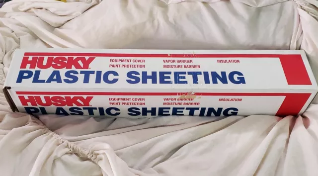 Husky Plastic Sheeting 1.5 MIL 8' 4" x 200 ft Clear Polyethylene Film