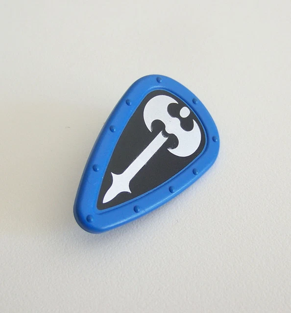 Bouclier Playmobil Moyen-Âge Bleu à Tête De Lion - Pièce Détachée Ou Collection