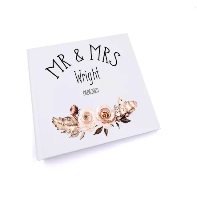 Personalised Free Text 6x4 Photo Album with Sleeves - Wedding Mr & Mrs New  Baby