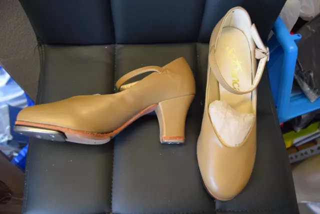Tan So Danca TA57 2" heel character stage tap shoes - UK 1.5