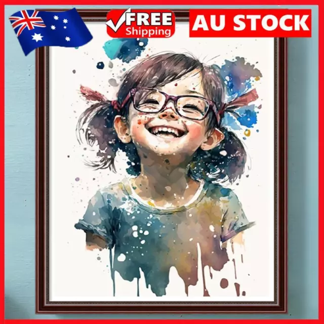 Paint By Numbers Kit DIY Oil Art Watercolour Smiling Girl Picture Decor 40x50cm