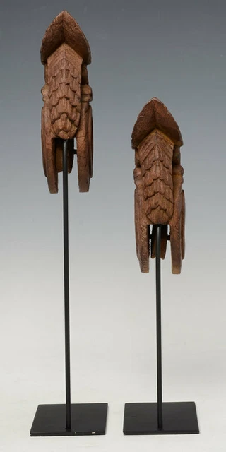 Early 20th Century, A Pair of Burmese Wooden Textile Tools in The Form of Bird 9