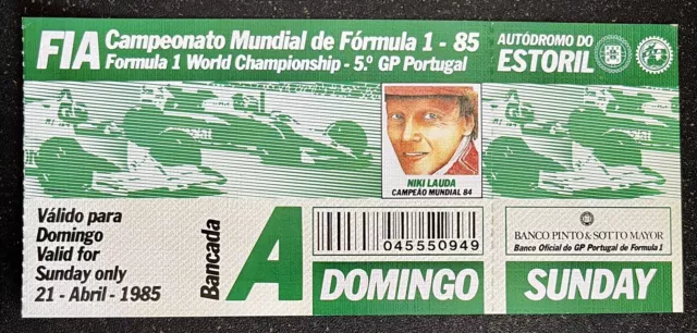 🇧🇷Ayrton Senna 1st F1 Win-1985 Portugal F1 Grand Prix Pass/Ticket PSA?