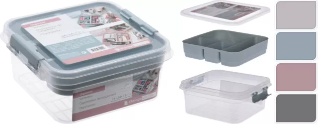 Large Plastic Make Up Organiser Storage Box Sewing Box with Tray Art & Crafts