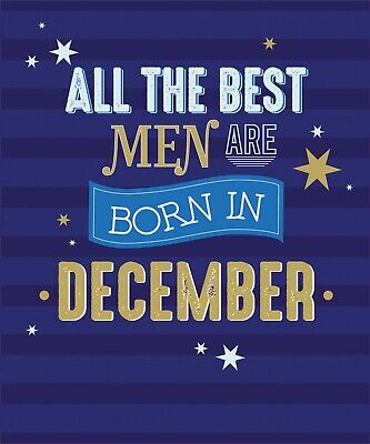 Born In December Birthday Card Male - Foil - Premium Quality - Cherry Orchard