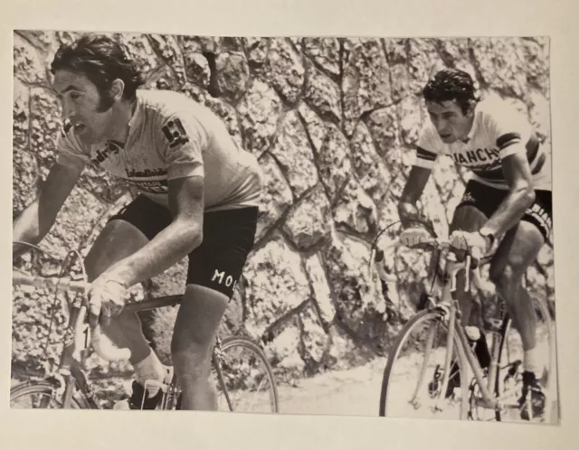 Giro D’Italia Cycling A4 Glossy Photograph Print Eddy Merckx Felice Gimondi 1974