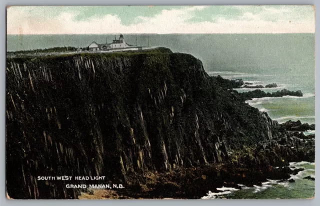 South West Head Lighthouse Grand Manan New Brunswick NB 1907 Private Postcard