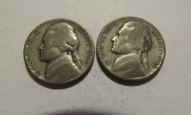 1943p 1944p Silver War Nickels